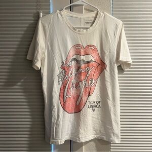 abercrombie and fitch (a&f) rolling stones tee, size S, white